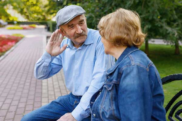 Seniors example of hearing loss