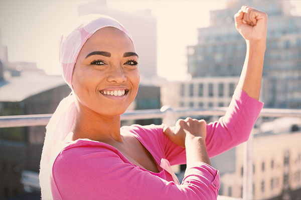 Cancer Patient Showing Strength