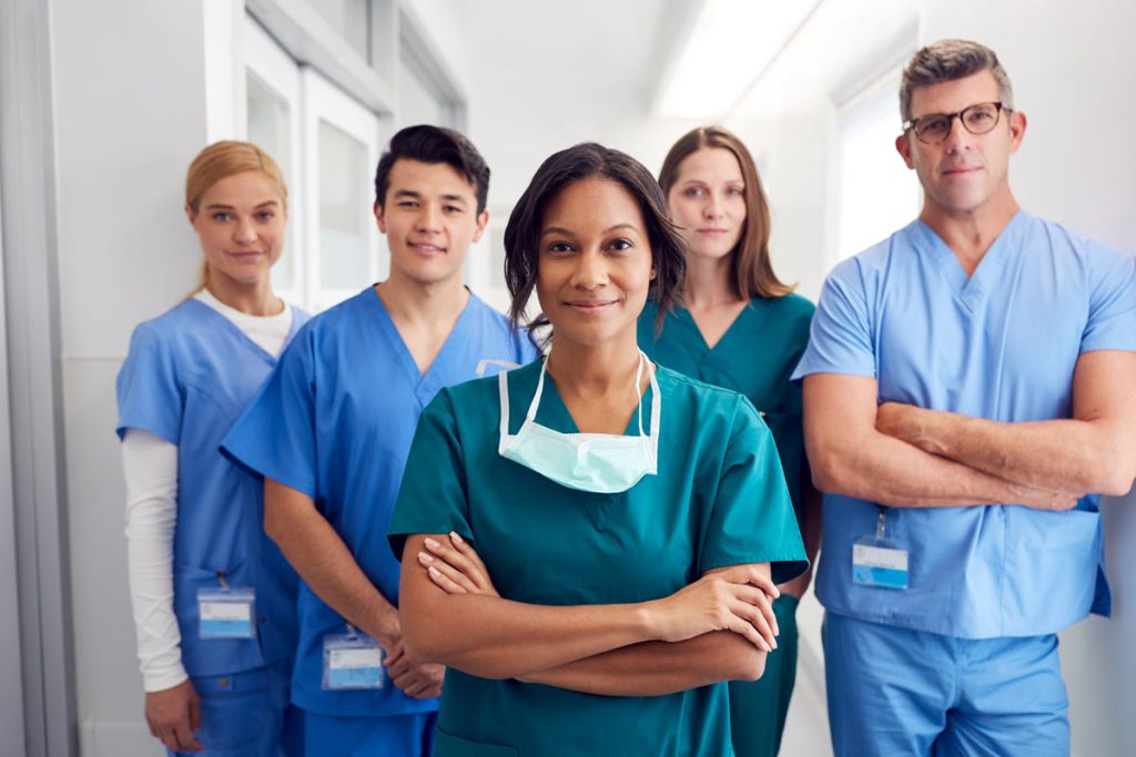 Diverse group of nurses